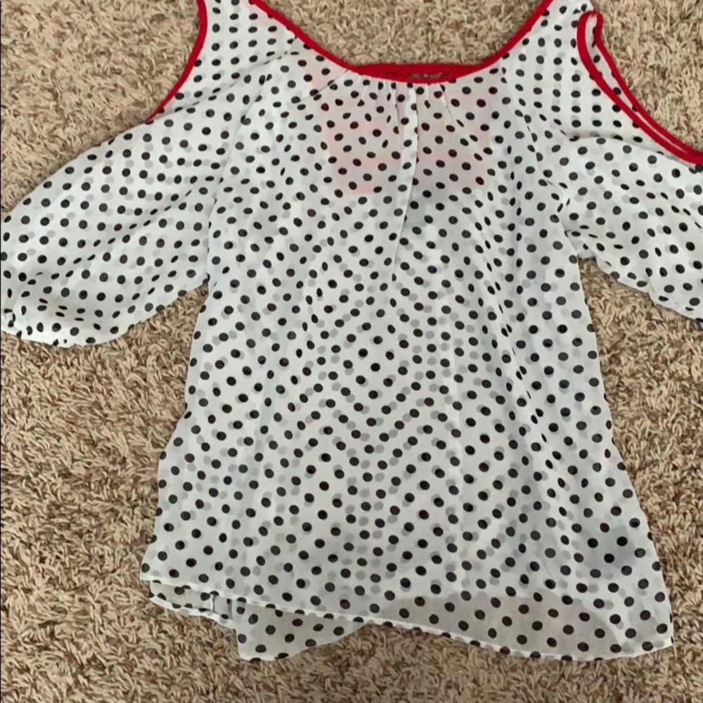 Sheer polka dot blouse